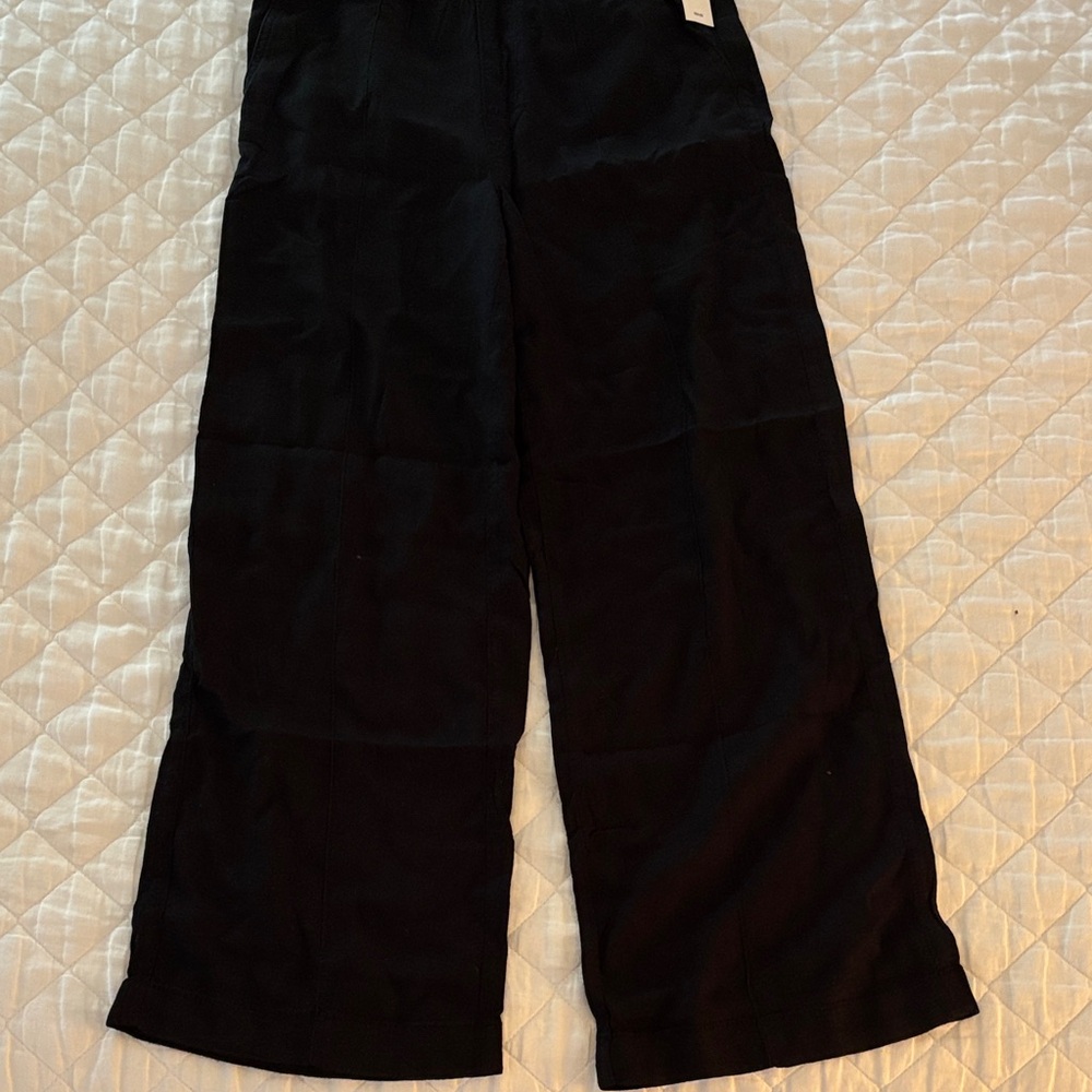 Gap Black Linen Blend Wide-Leg Pants